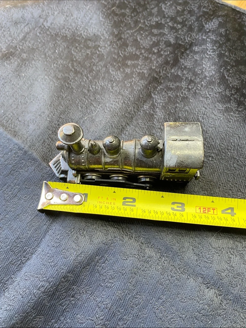 Vintage Brass Tone Die-Cast Metal Steam Locomotive Pencil Sharpener